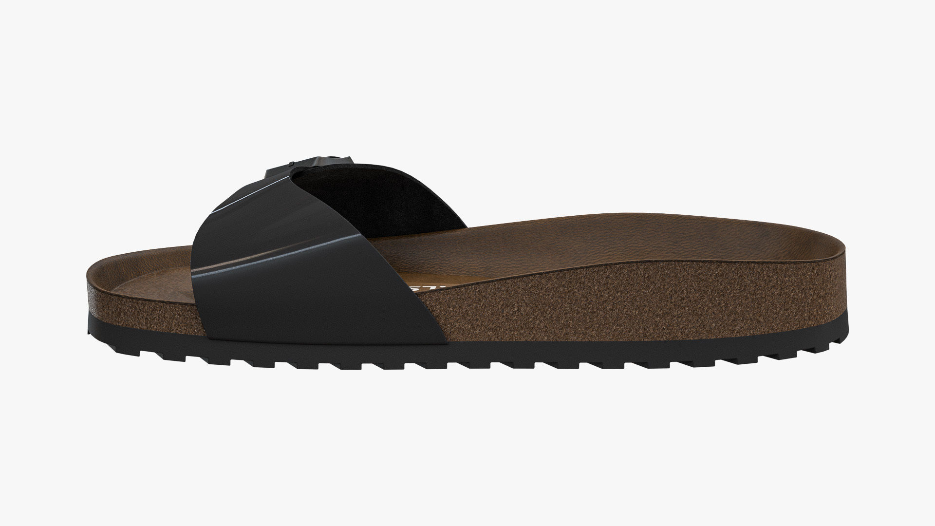 Single-Strap Sandals Black Patent 3D model_7