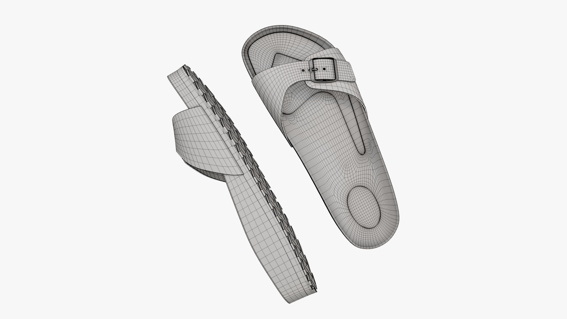 Single-Strap Sandals Black Patent 3D model_14