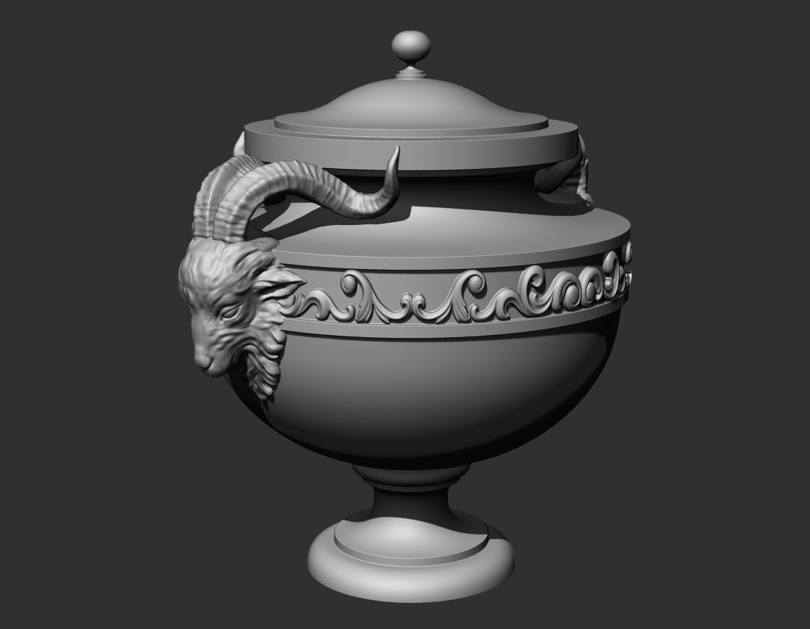 Urn with rams heads 3D model_4