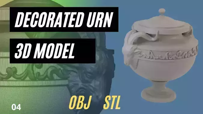Urn with rams heads 3D model