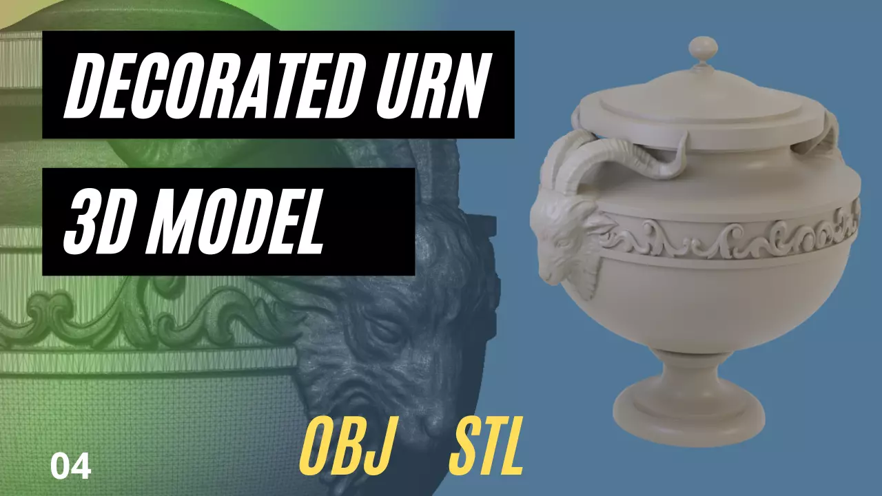 Urn with rams heads 3D model_0