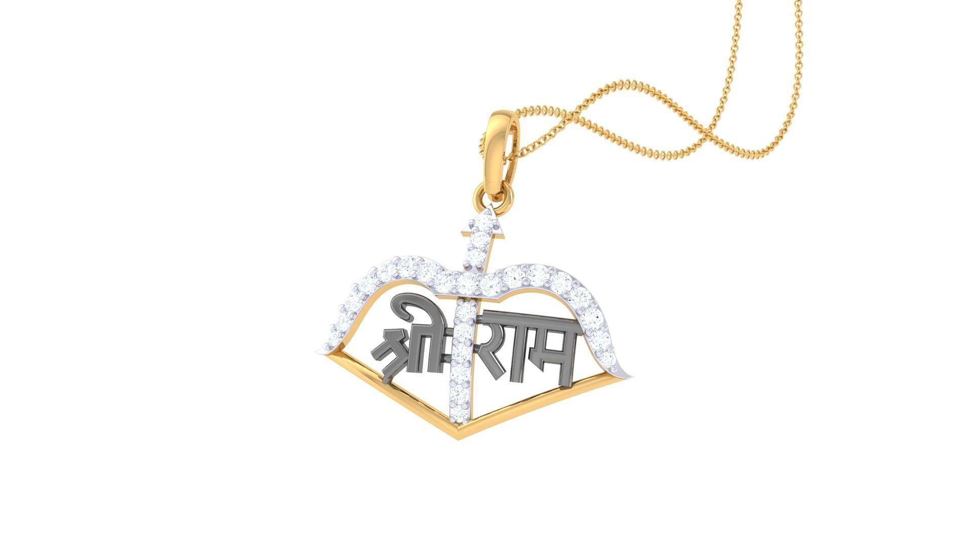 Shree Ram Pendant 3D print model_3