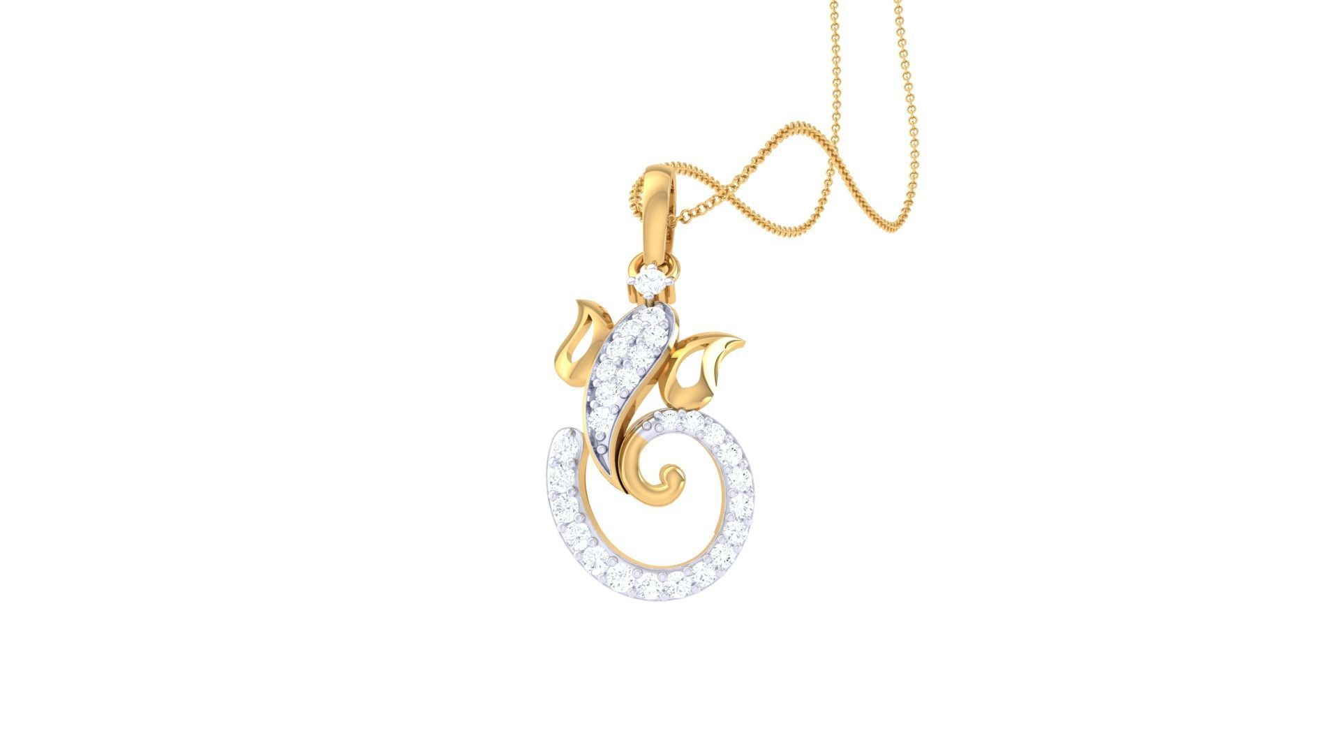 Spiritual Ganesha Pendant 3D print model_4