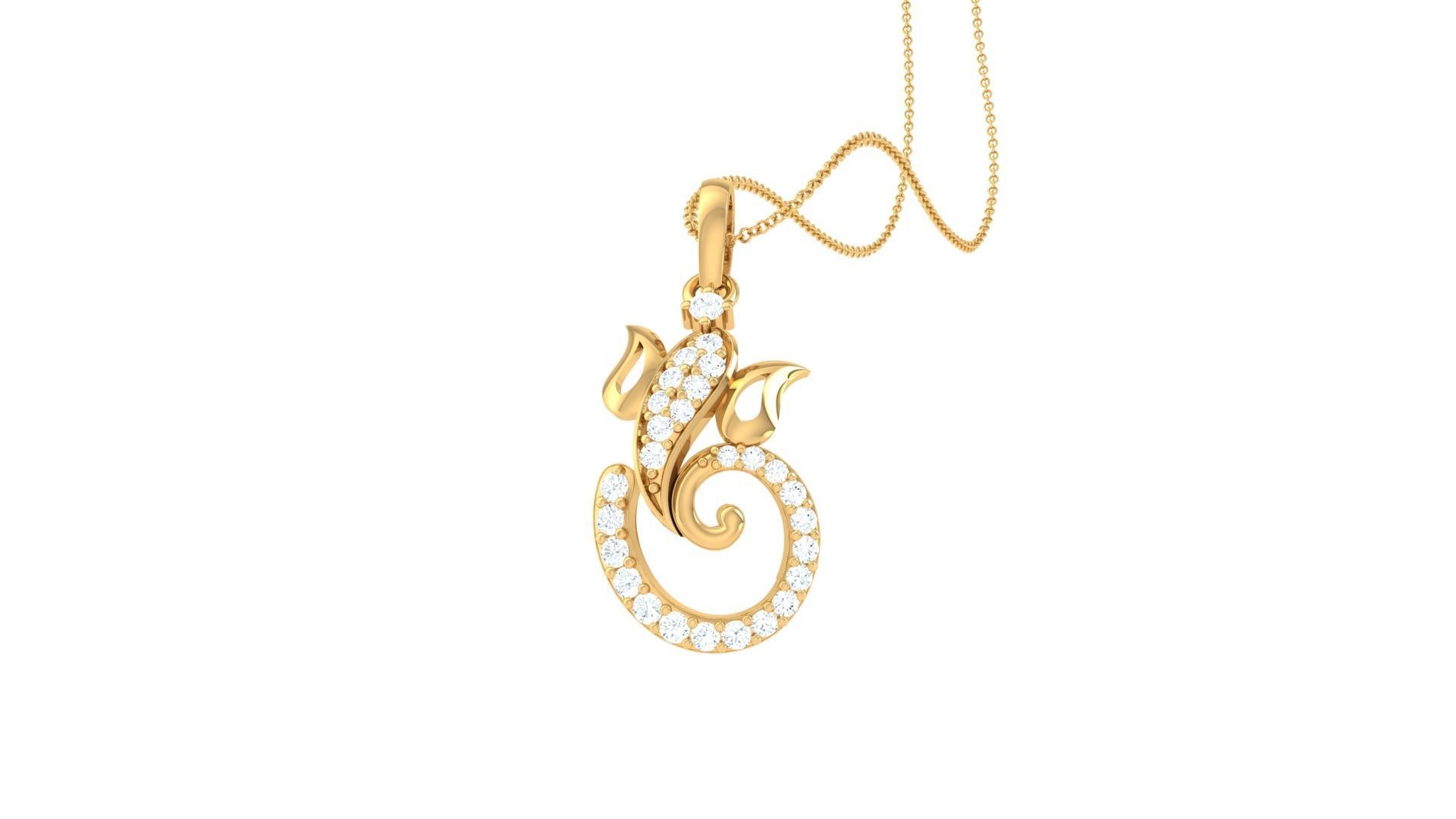 Spiritual Ganesha Pendant 3D print model_2