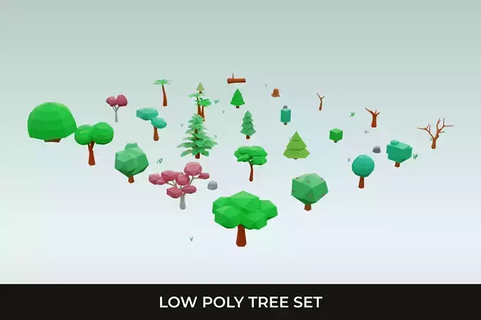 Low Poly Tree 3D Models for download