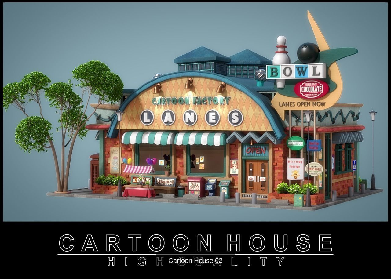 Cartoon House Pack 01 3D Model Collection_2