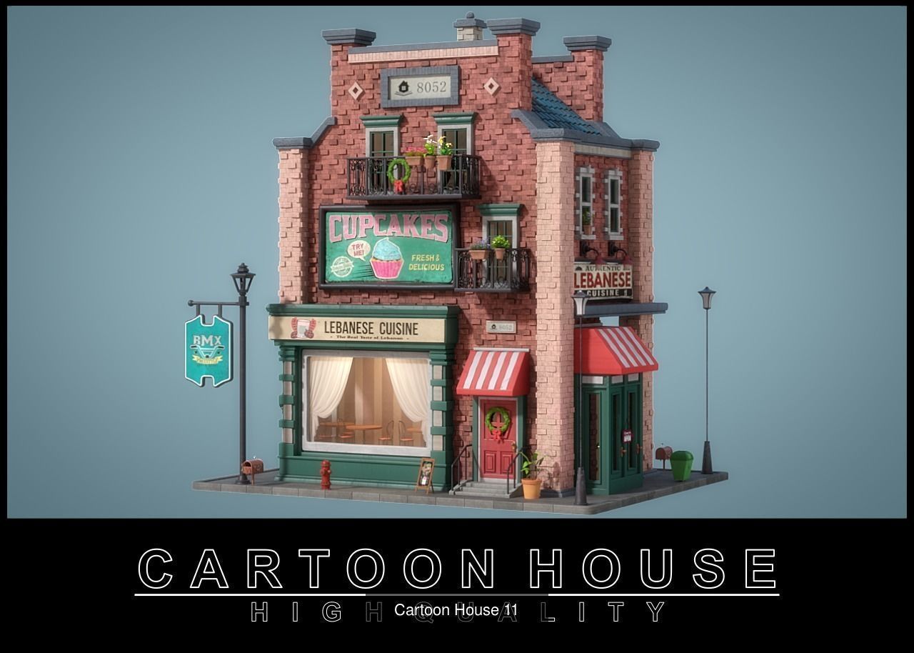 Cartoon House Pack 02 3D Model Collection_6