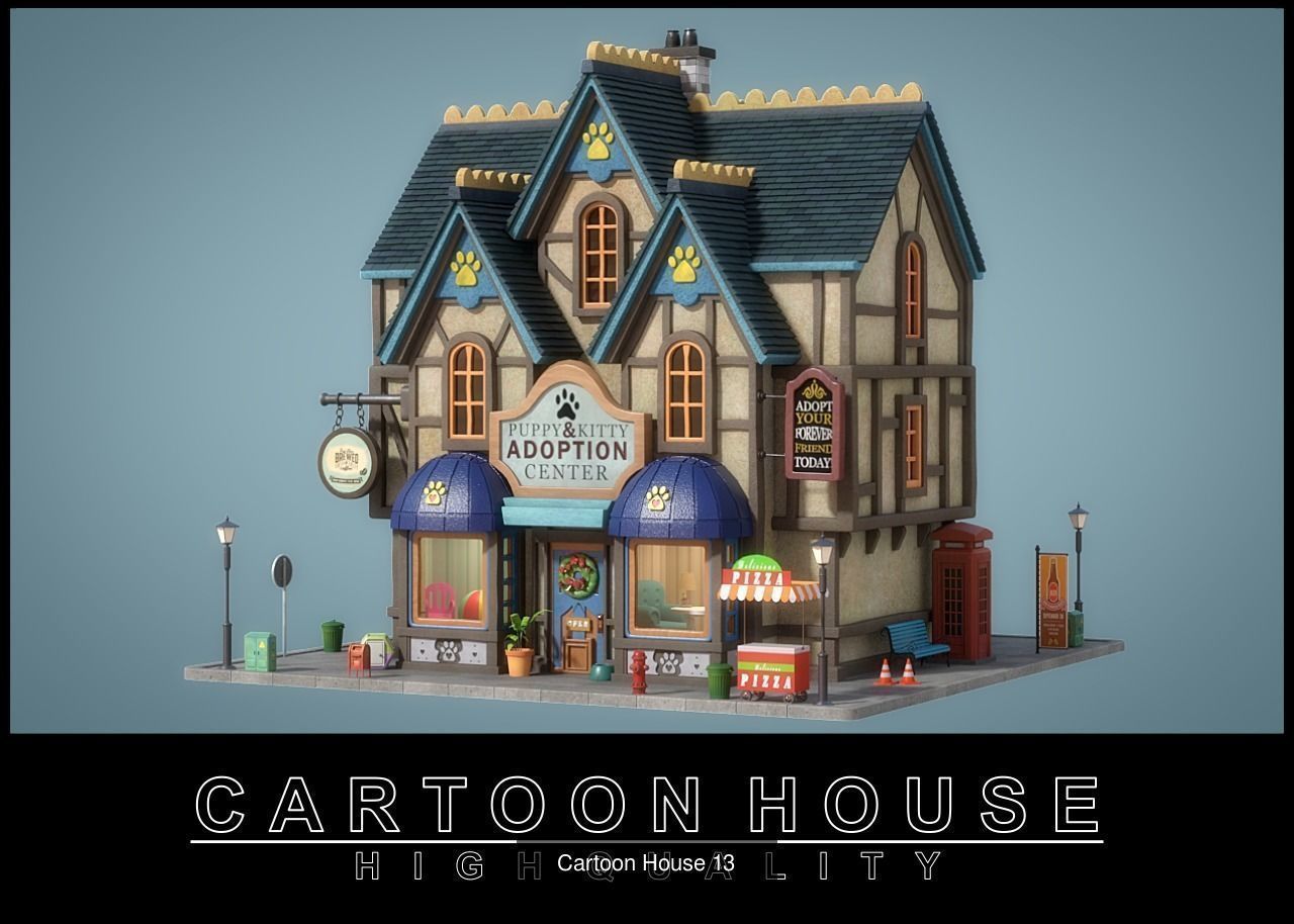 Cartoon House Pack 03 3D Model Collection_2