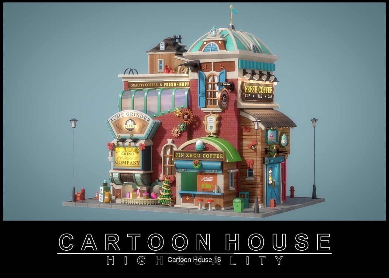 Cartoon House Pack 03 3D Model Collection_5