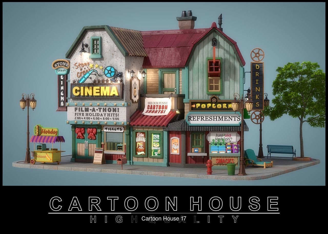 Cartoon House Pack 03 3D Model Collection_6