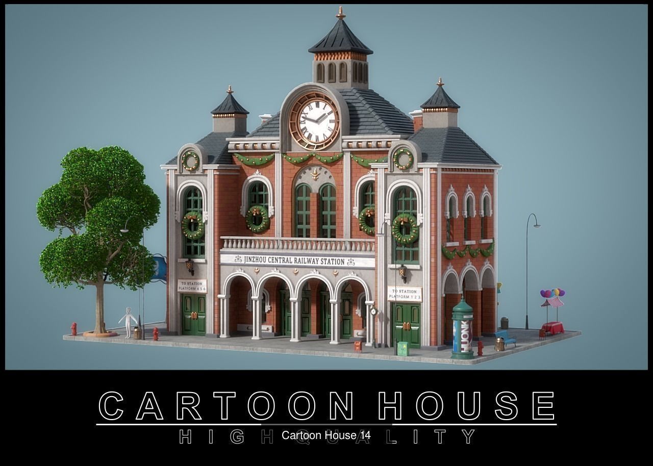 Cartoon House Pack 03 3D Model Collection_3