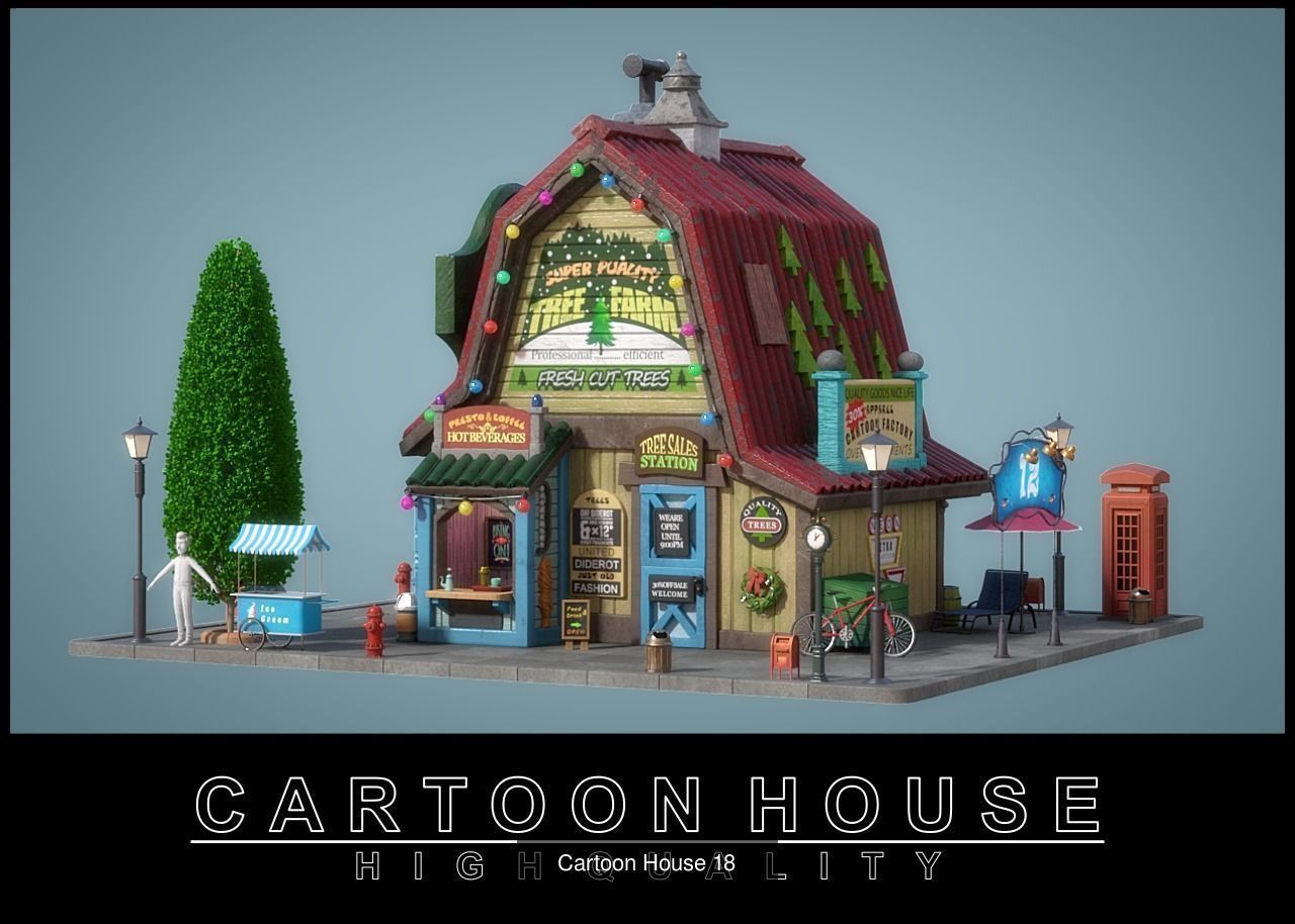 Cartoon House Pack 03 3D Model Collection_7