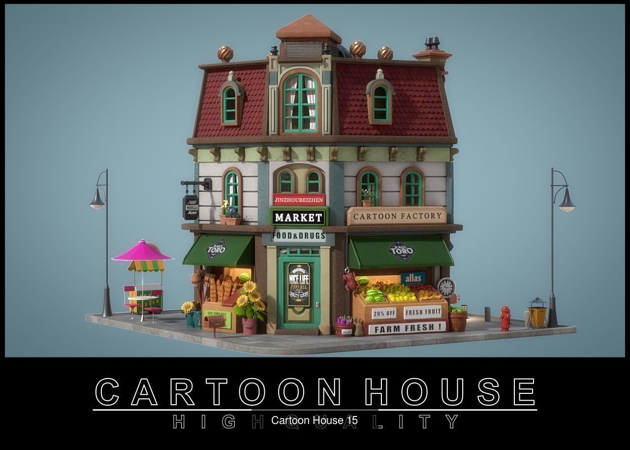 Cartoon House Pack 03 3D Model Collection_4
