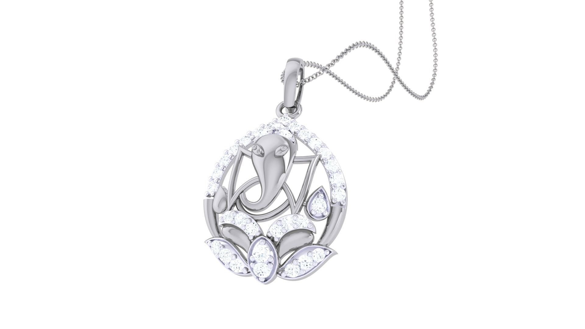 Spiritual Ganesha Pendant 3D print model_7