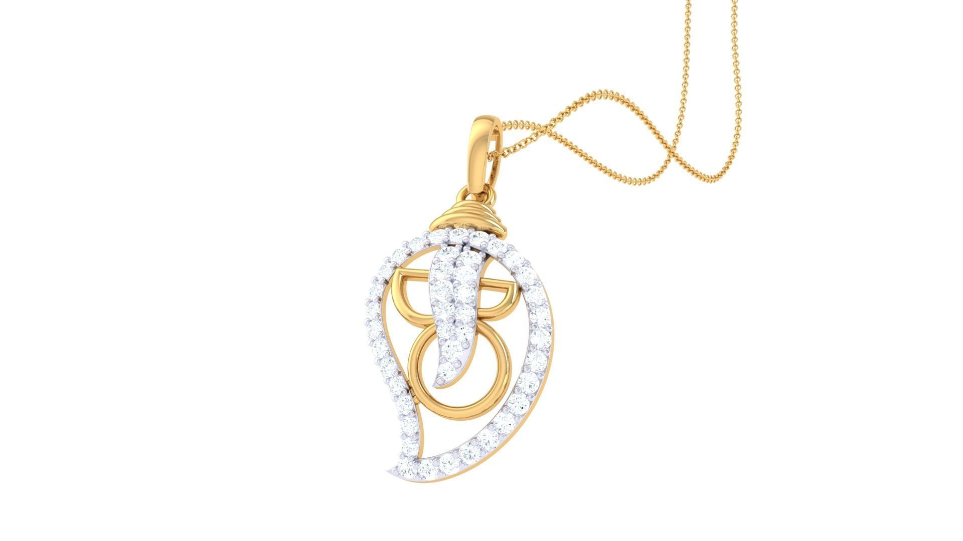 Spiritual Ganesha Pendant 3D print model_6