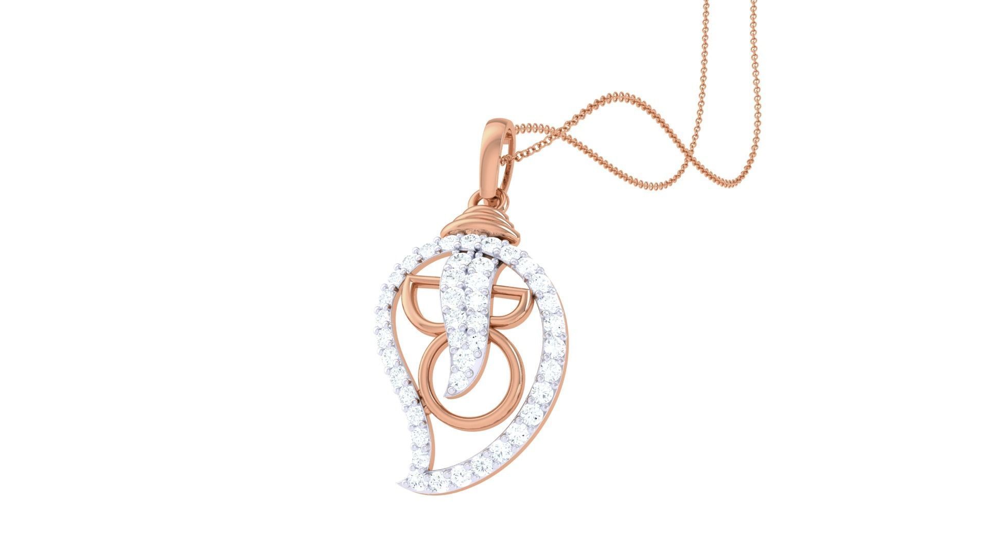 Spiritual Ganesha Pendant 3D print model_7