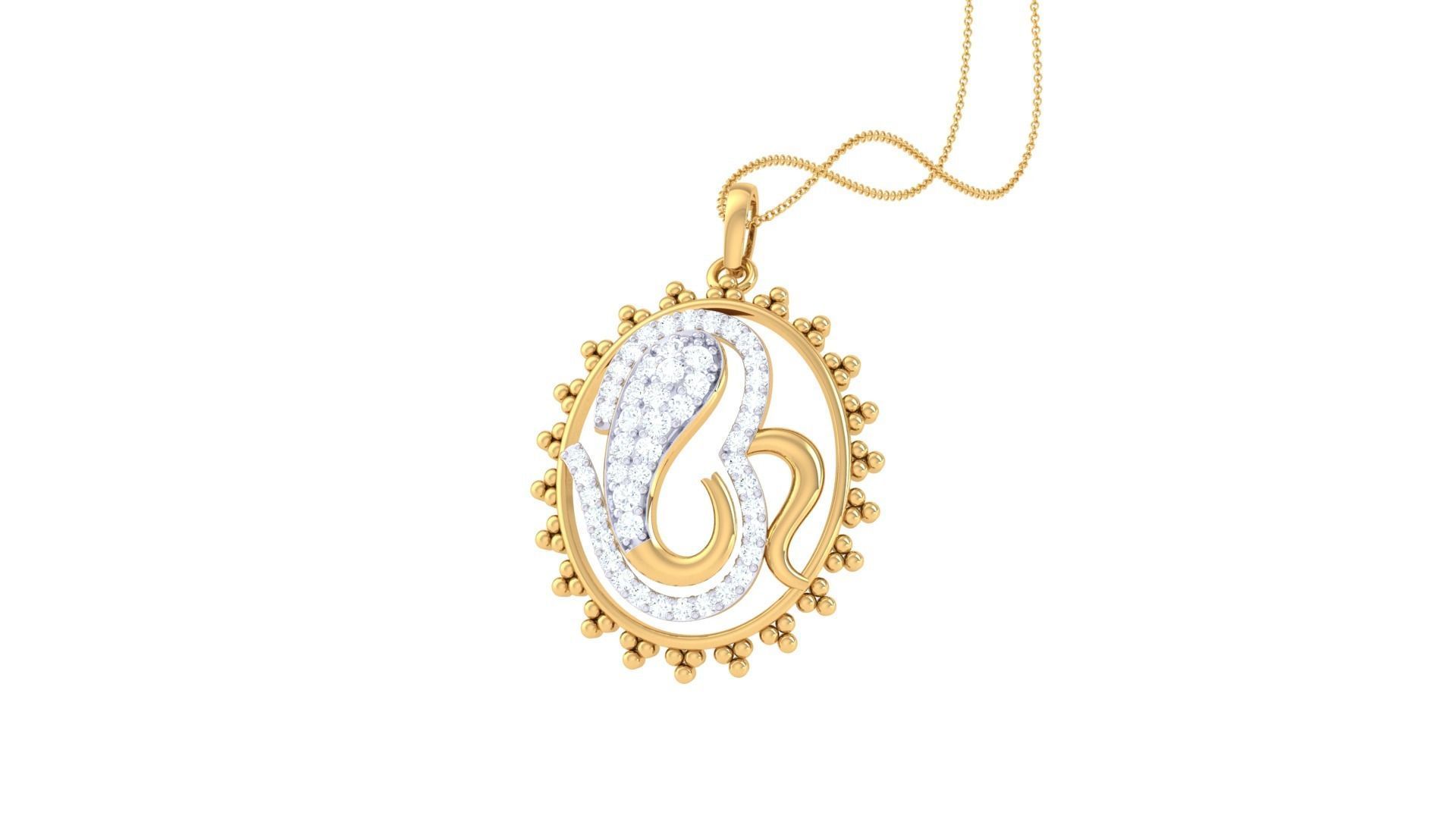 Spiritual Om Pendant 3D print model_7