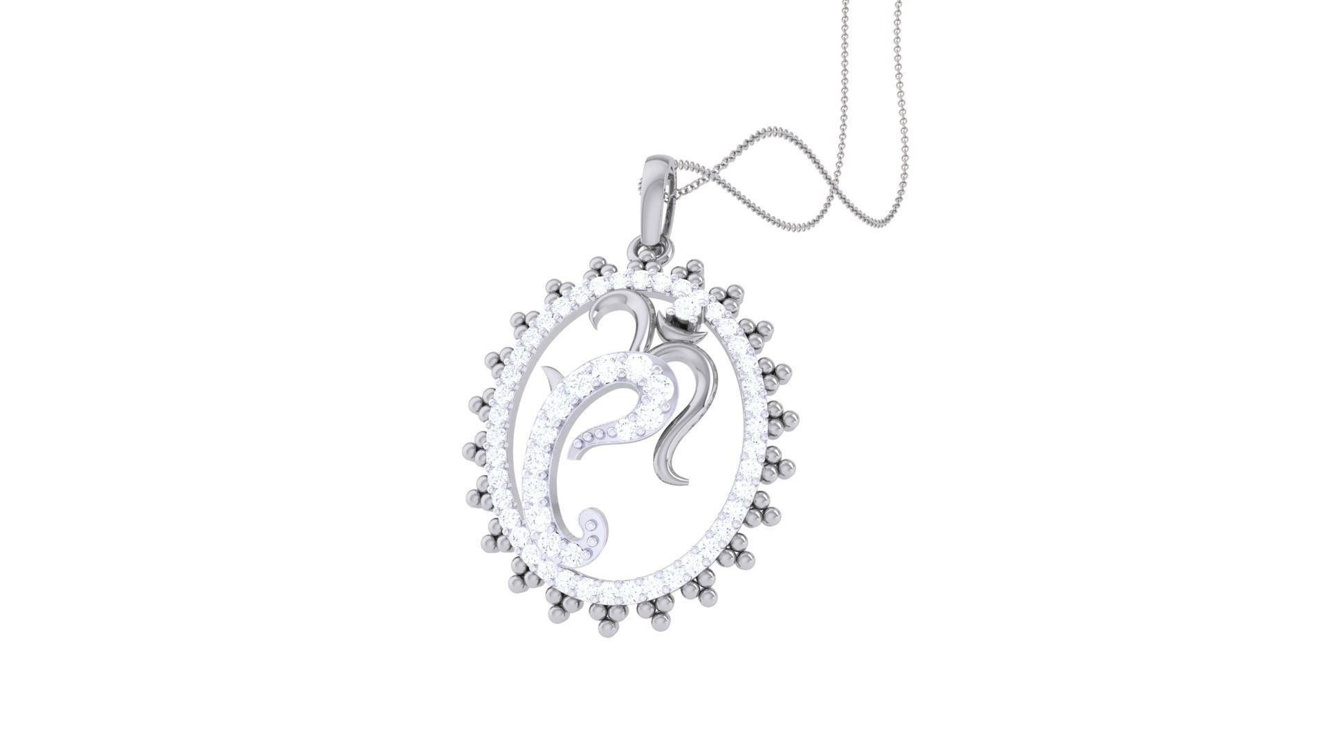 Oum Ganesha Spiritual Pendant 3D print model_8