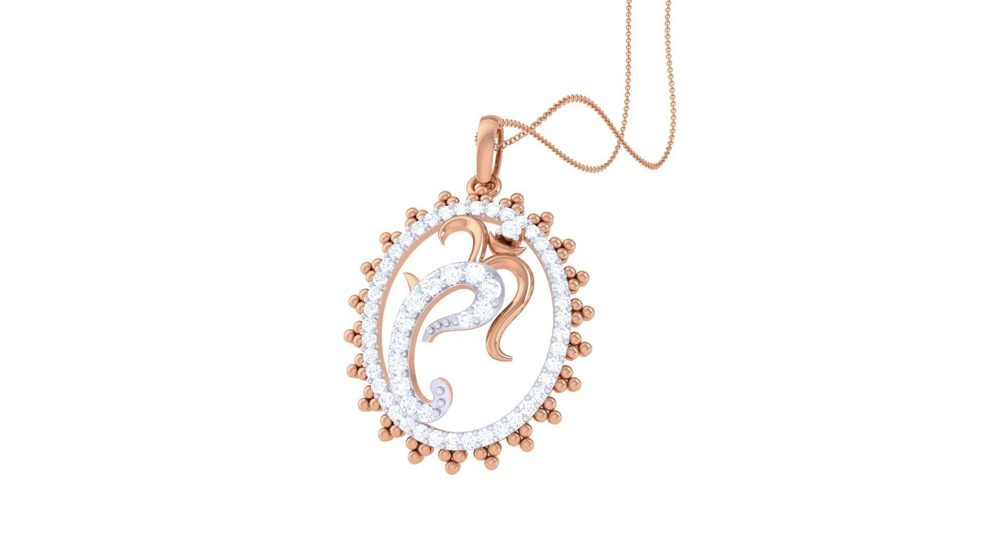 Oum Ganesha Spiritual Pendant 3D print model_7