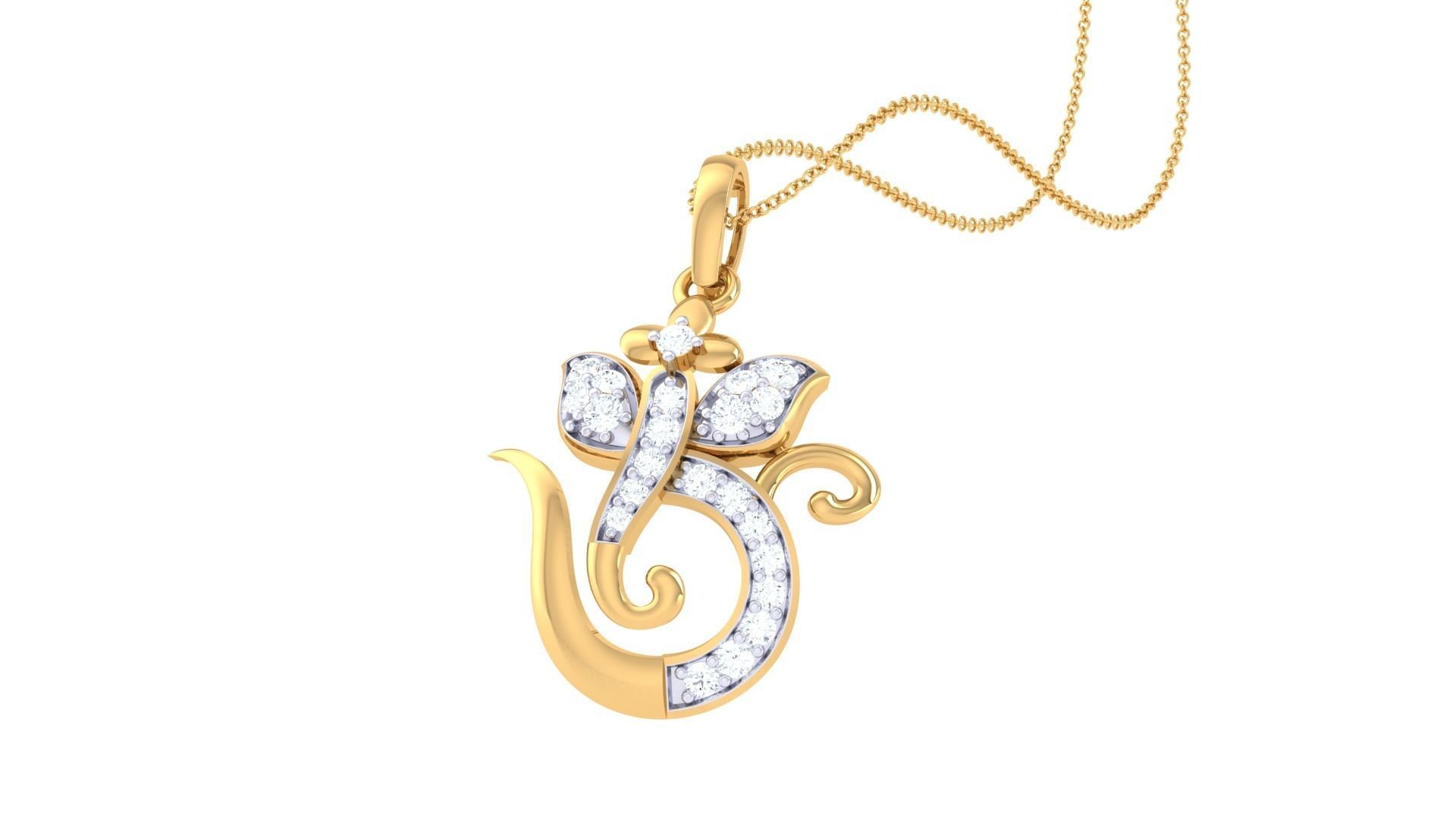 Spiritual Ganesha Pendant 3D print model_5
