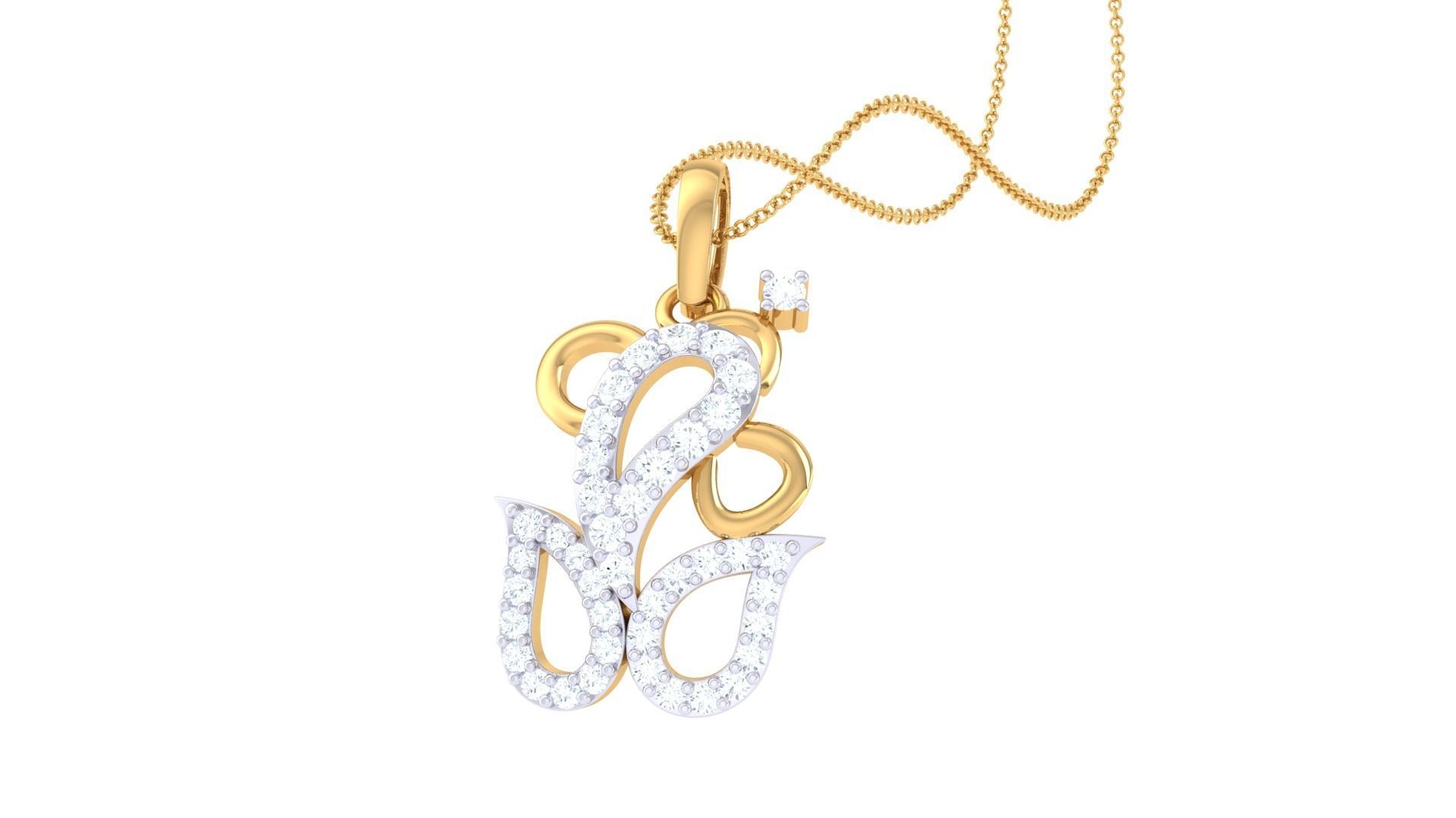 Spiritual Ganesha Pendant 3D print model_5