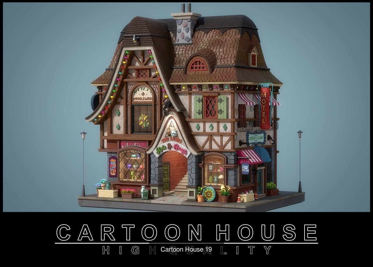 Cartoon House Pack 04 3D Model Collection_2