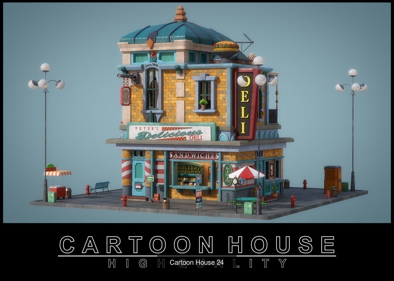 Cartoon House Pack 04 3D Model Collection_7