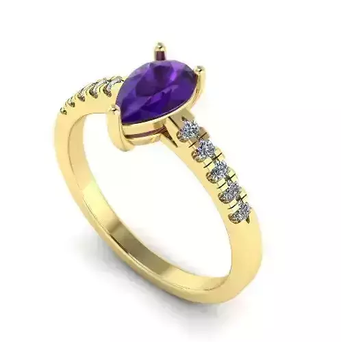 Ring with Pear stone N01448