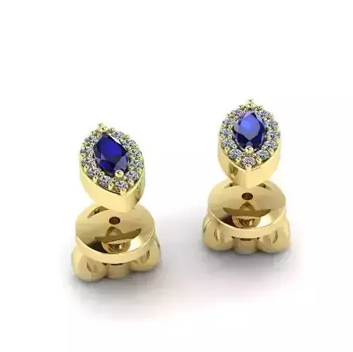 Earrings with marquise stone N01434