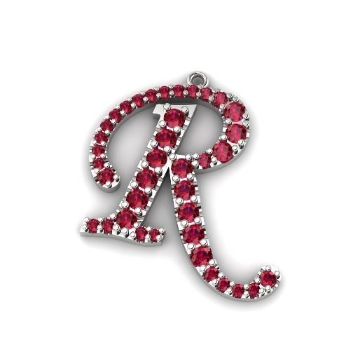 Pendant in the form of a letter R N01417 3D print model_2