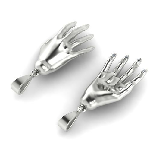 Pendant in the shape of a hand N011777 3D print model_1