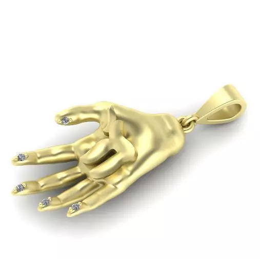 Pendant in the shape of a hand N011777 3D print model_0