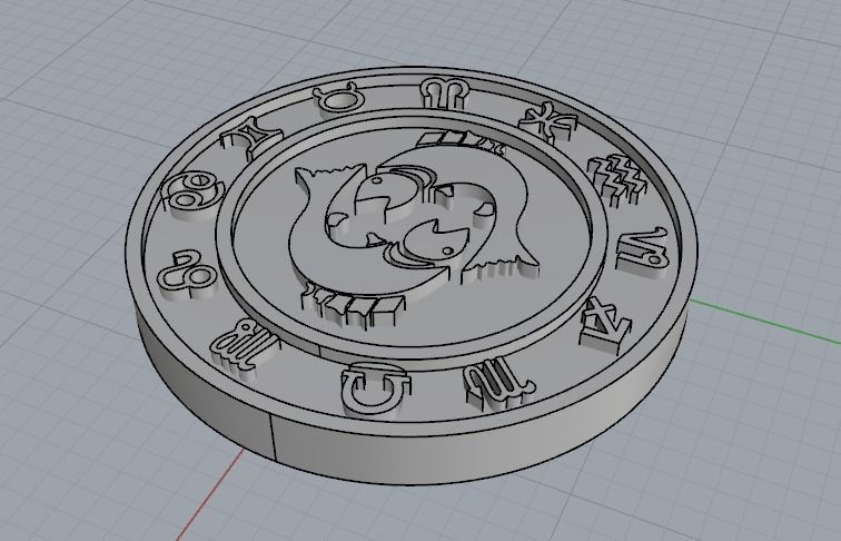 Pisces zodiac sign N011761 3D print model_2