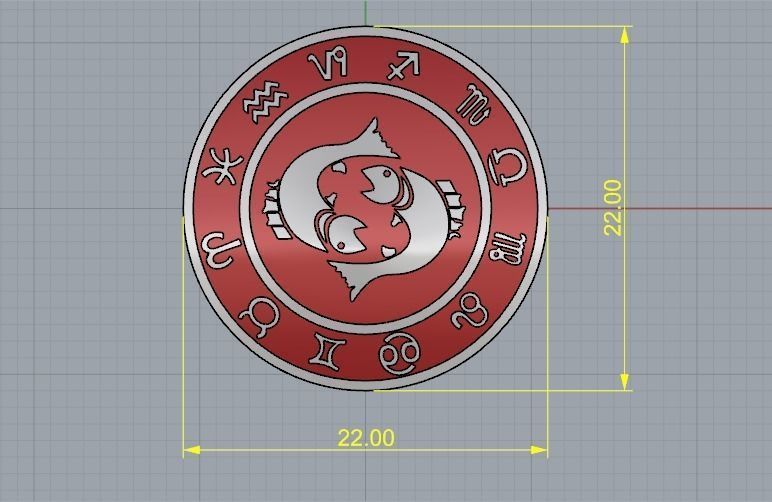 Pisces zodiac sign N011761 3D print model_6