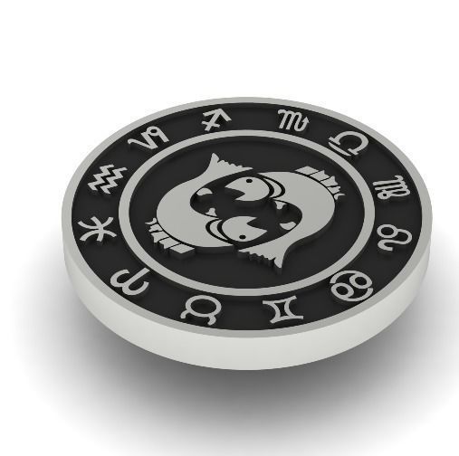 Pisces zodiac sign N011761 3D print model_1