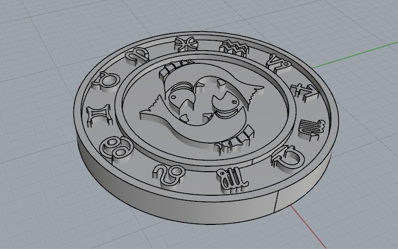 Pisces zodiac sign N011761 3D print model_5