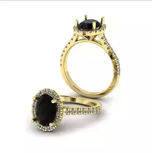 Ring with oval stone N011744