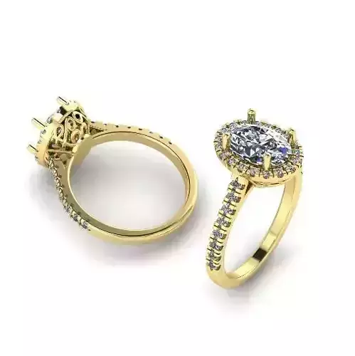 Ring with oval stone N011743