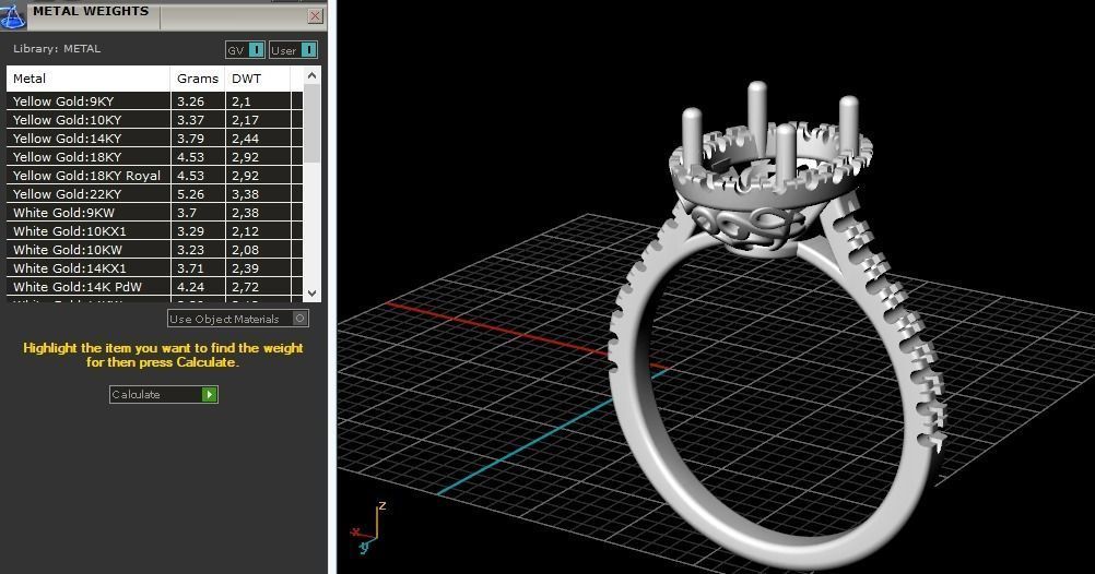 Ring with oval stone N011743 3D print model_8