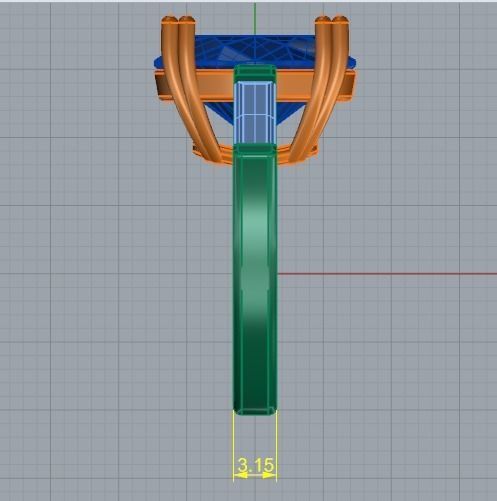 Ring N011740 3D print model_7