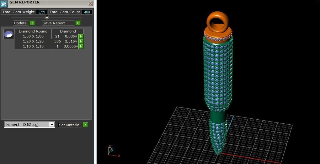 Bullet pendant with spoon N011732 3D print model_8