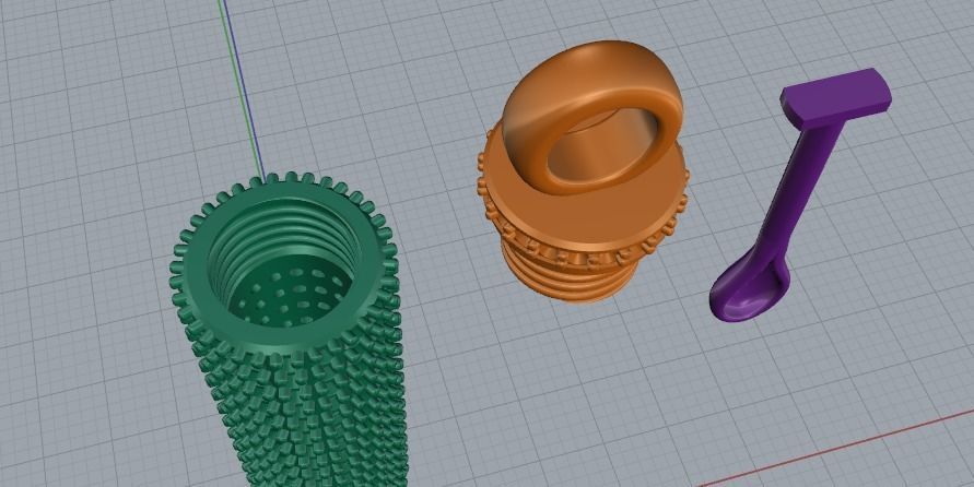 Bullet pendant with spoon N011732 3D print model_5