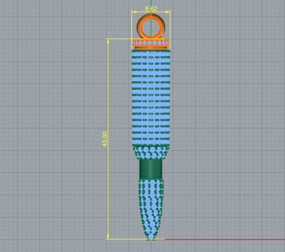 Bullet pendant with spoon N011732 3D print model_6