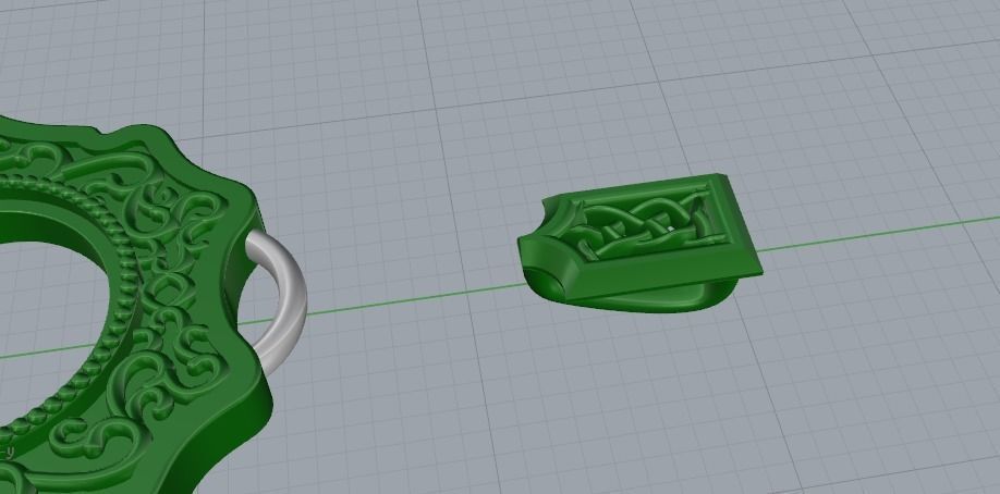Pendant with key shape N011824 3D print model_5