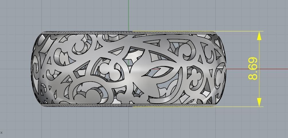 Ring with patterns N011817 3D print model_7