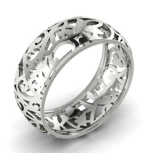 Ring with patterns N011817 3D print model_1