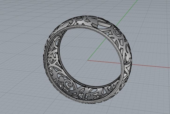 Ring with patterns N011817 3D print model_2
