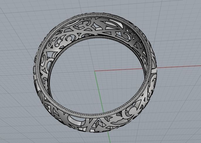 Ring with patterns N011817 3D print model_4