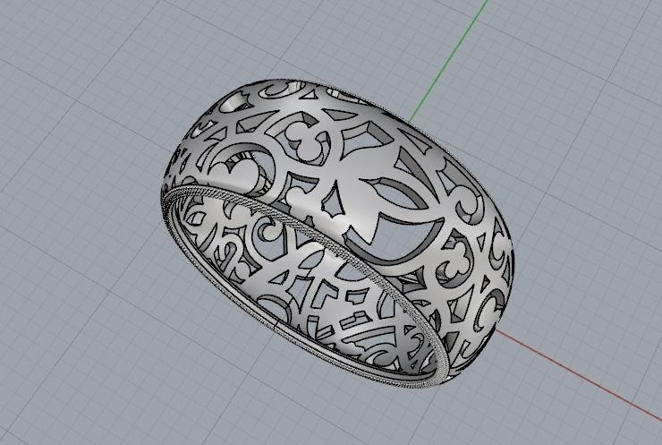Ring with patterns N011817 3D print model_3