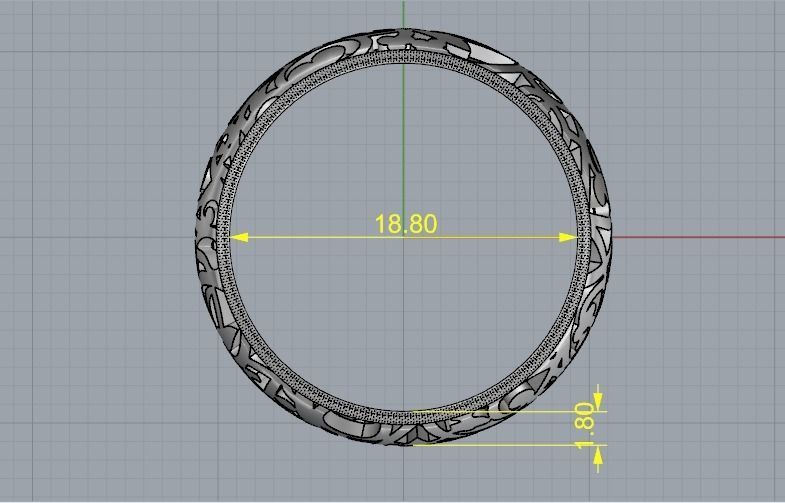 Ring with patterns N011817 3D print model_6